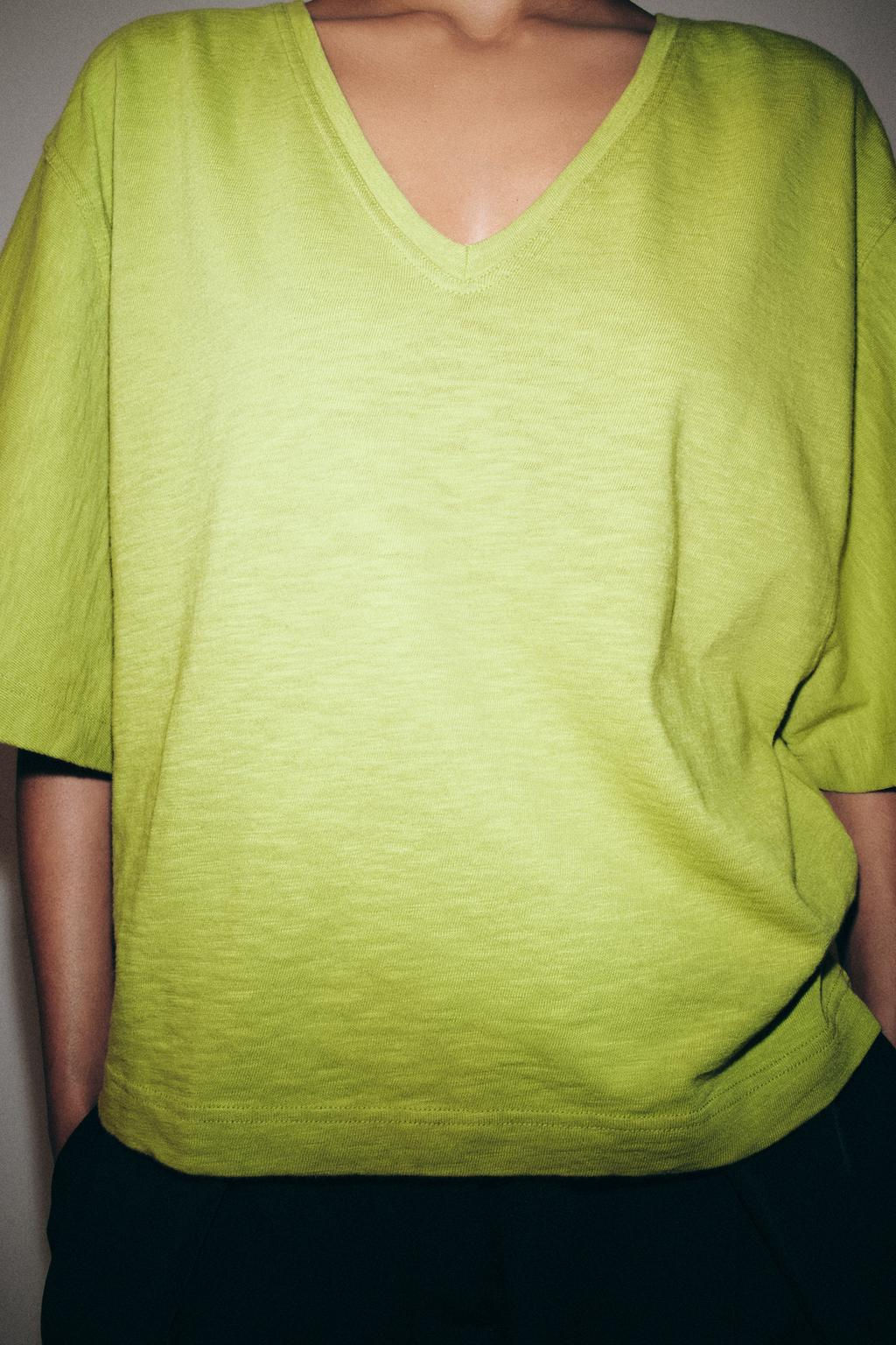V-NECK T-SHIRT - Zara фото 11