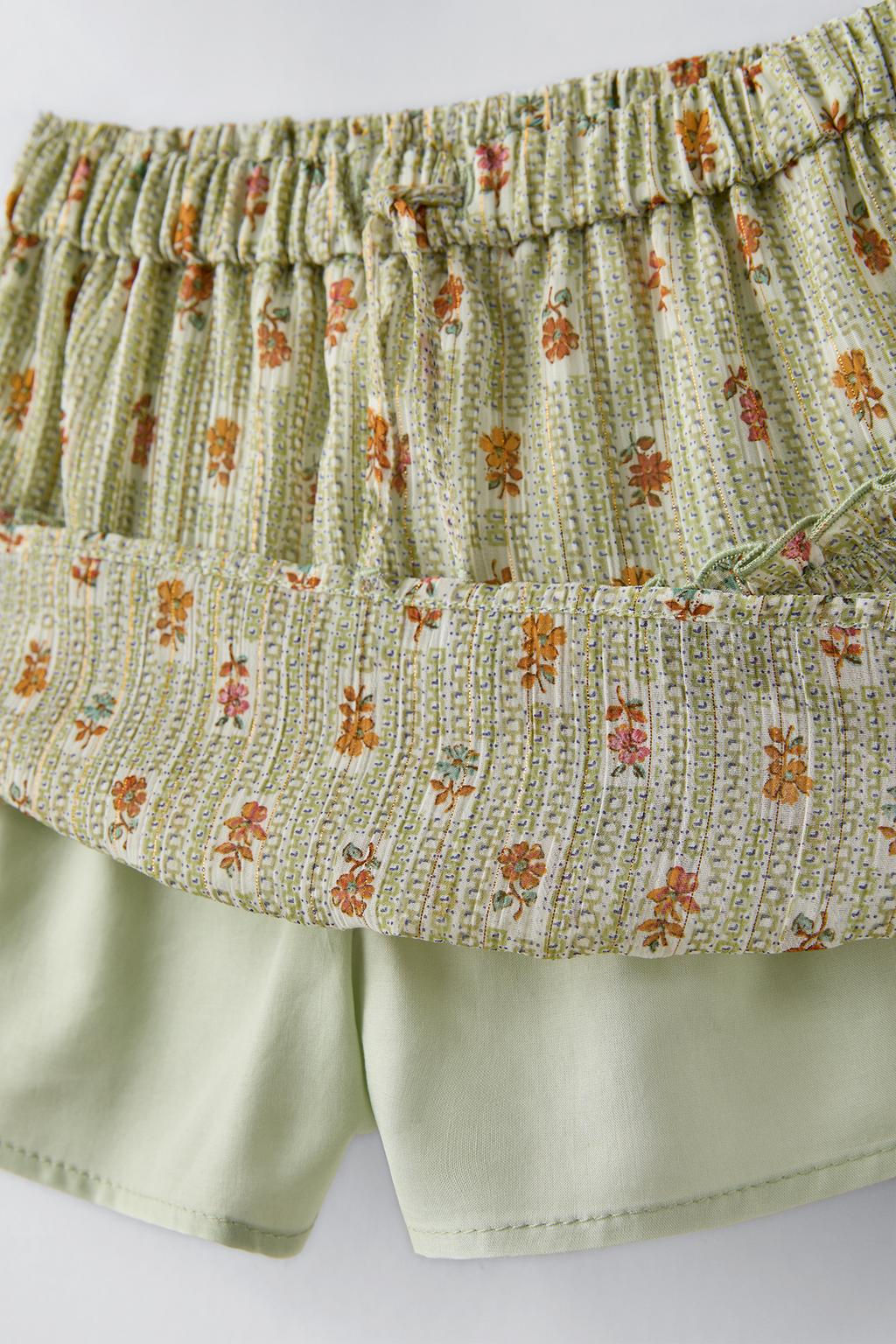 SHIMMERY FLORAL BERMUDA SKORT - Zara фото 3