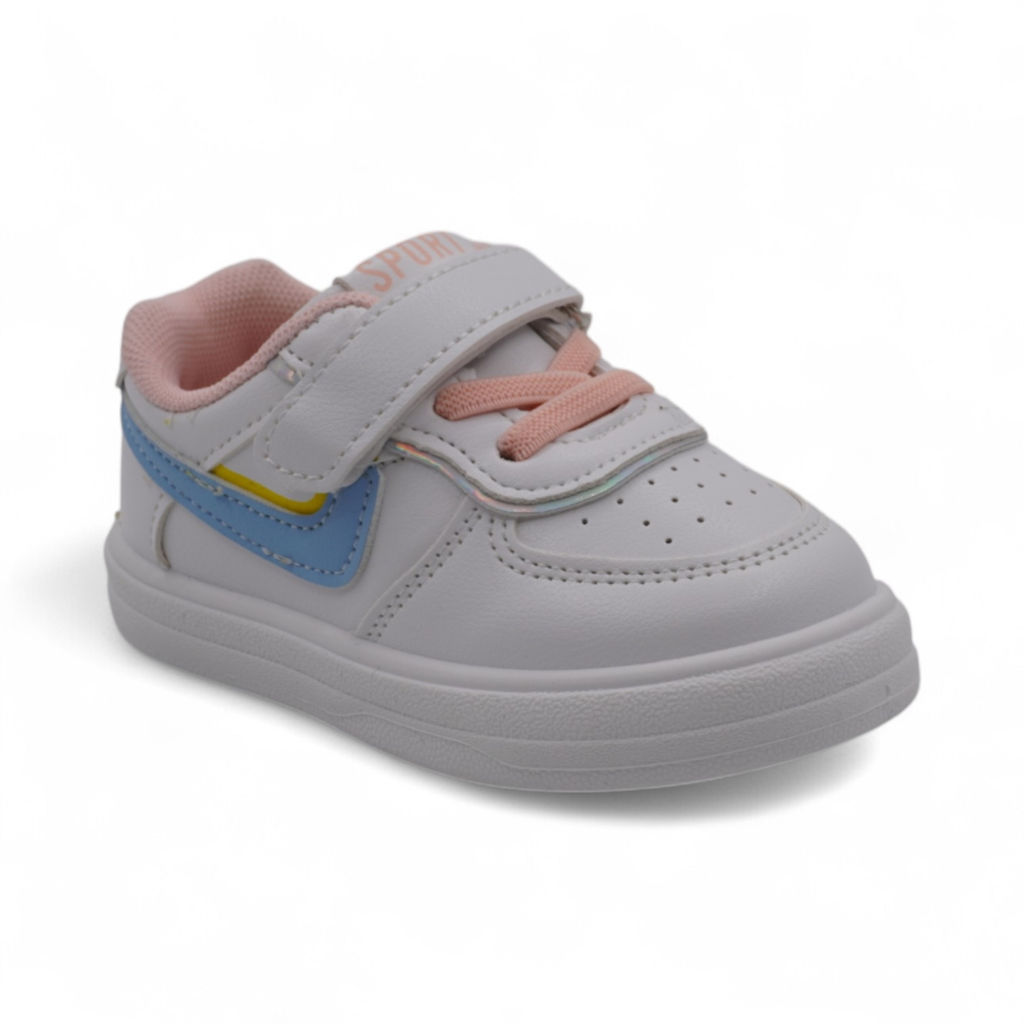 Кроссовки 4254 бело розовые