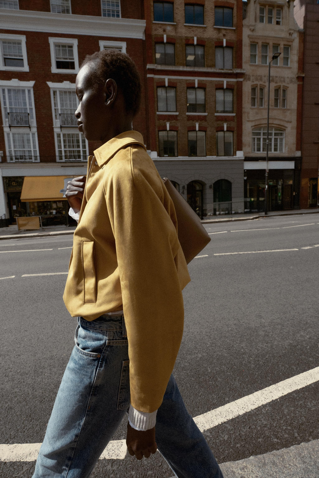 FAUX SUEDE BOMBER JACKET - Zara фото 3