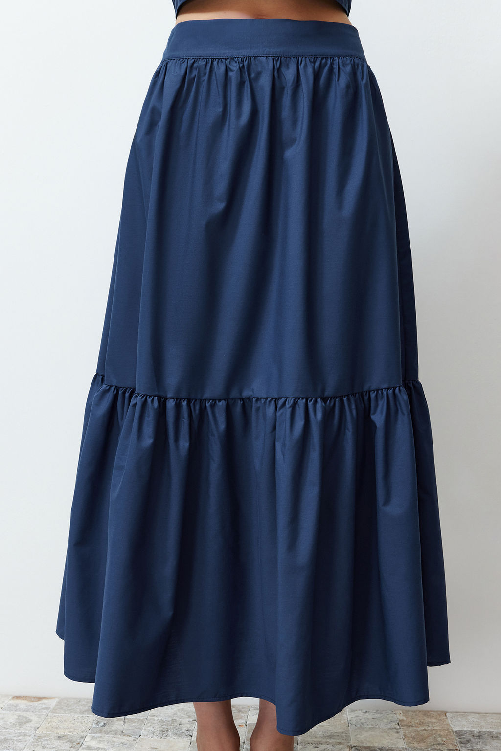 TRENDYOLMILLA Indigo Klos Pamuklu Maxi Boy Dokuma Etek TWOSS24ET00059  фото 5