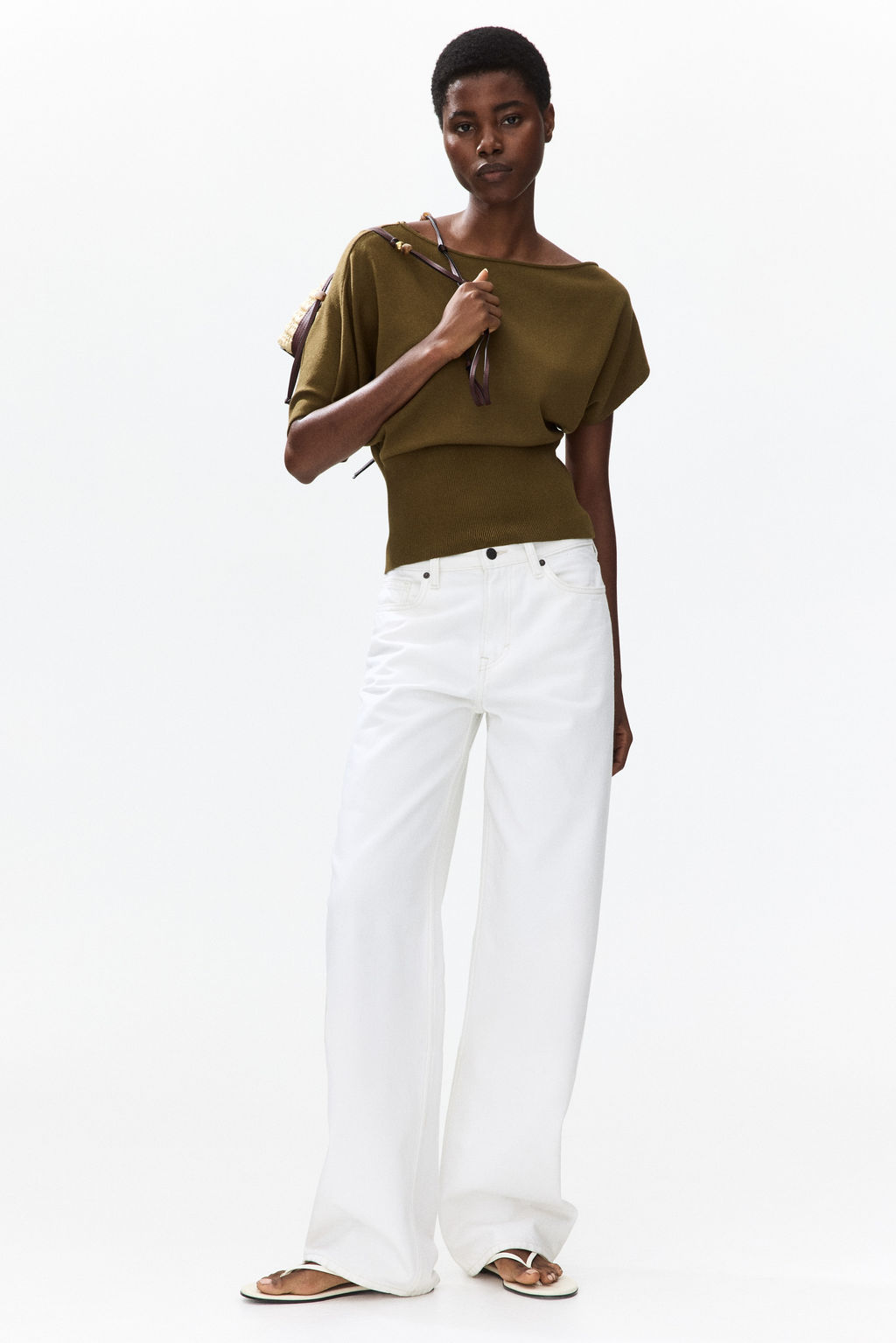 Top de un hombro en punto fino - H&m фото 4