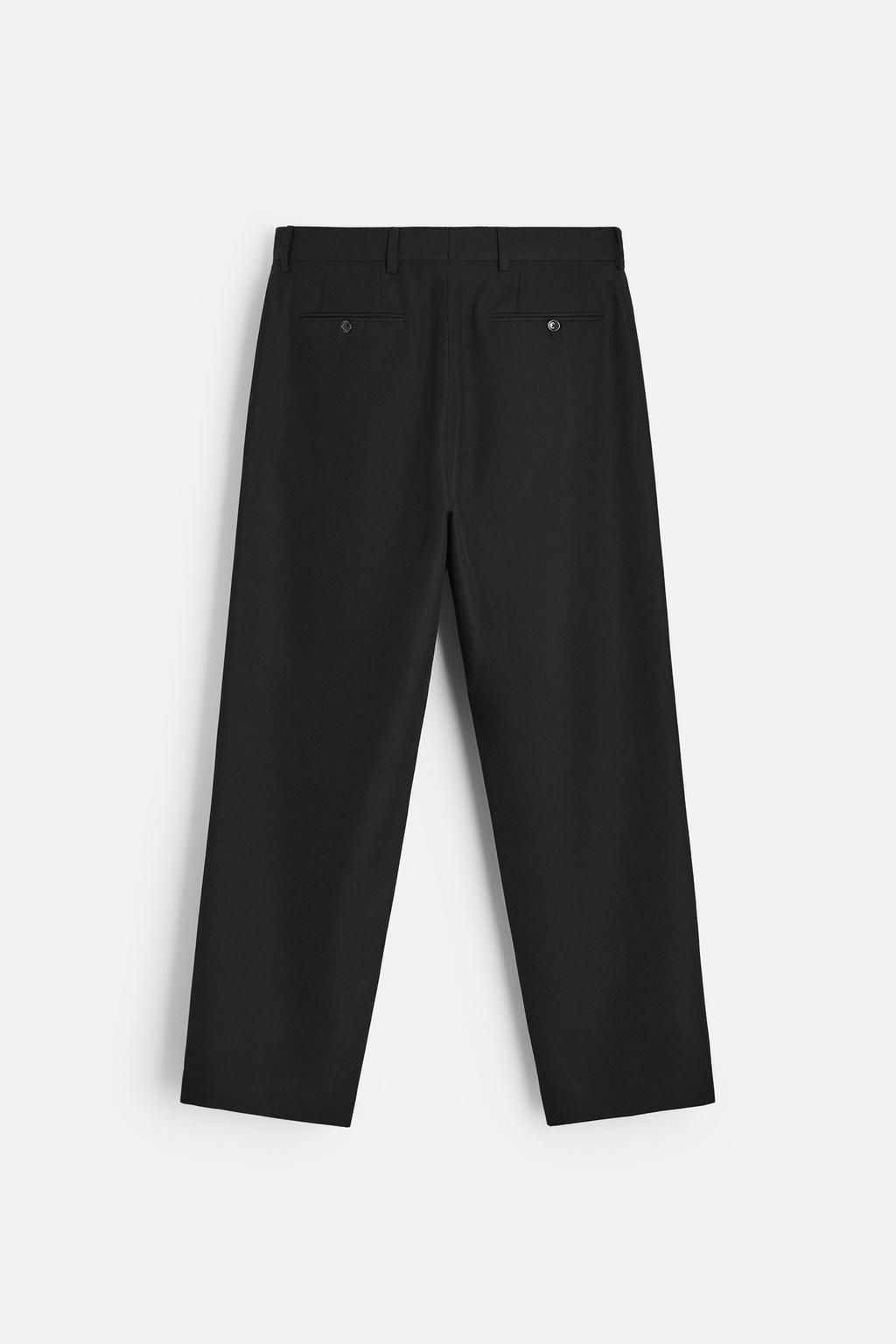 COTTON/WOOL PLEATED TROUSERS - Zara фото 7