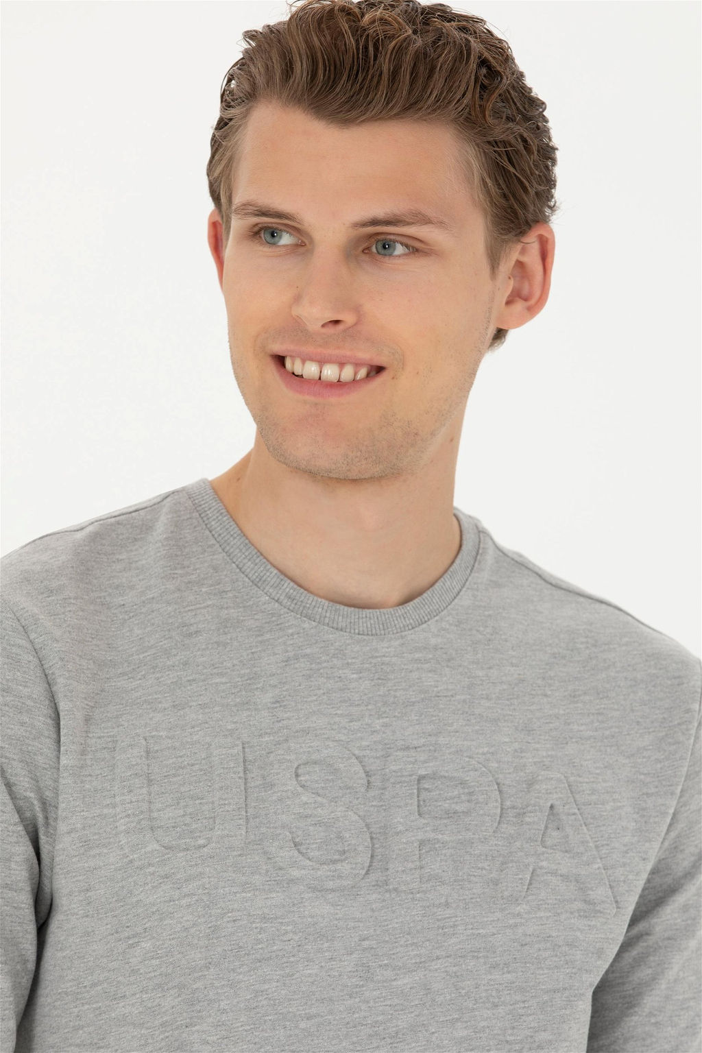 Мужская серая меланжская базовая толстовка Скюра в корзине в корзине - U.s. polo assn фото 2