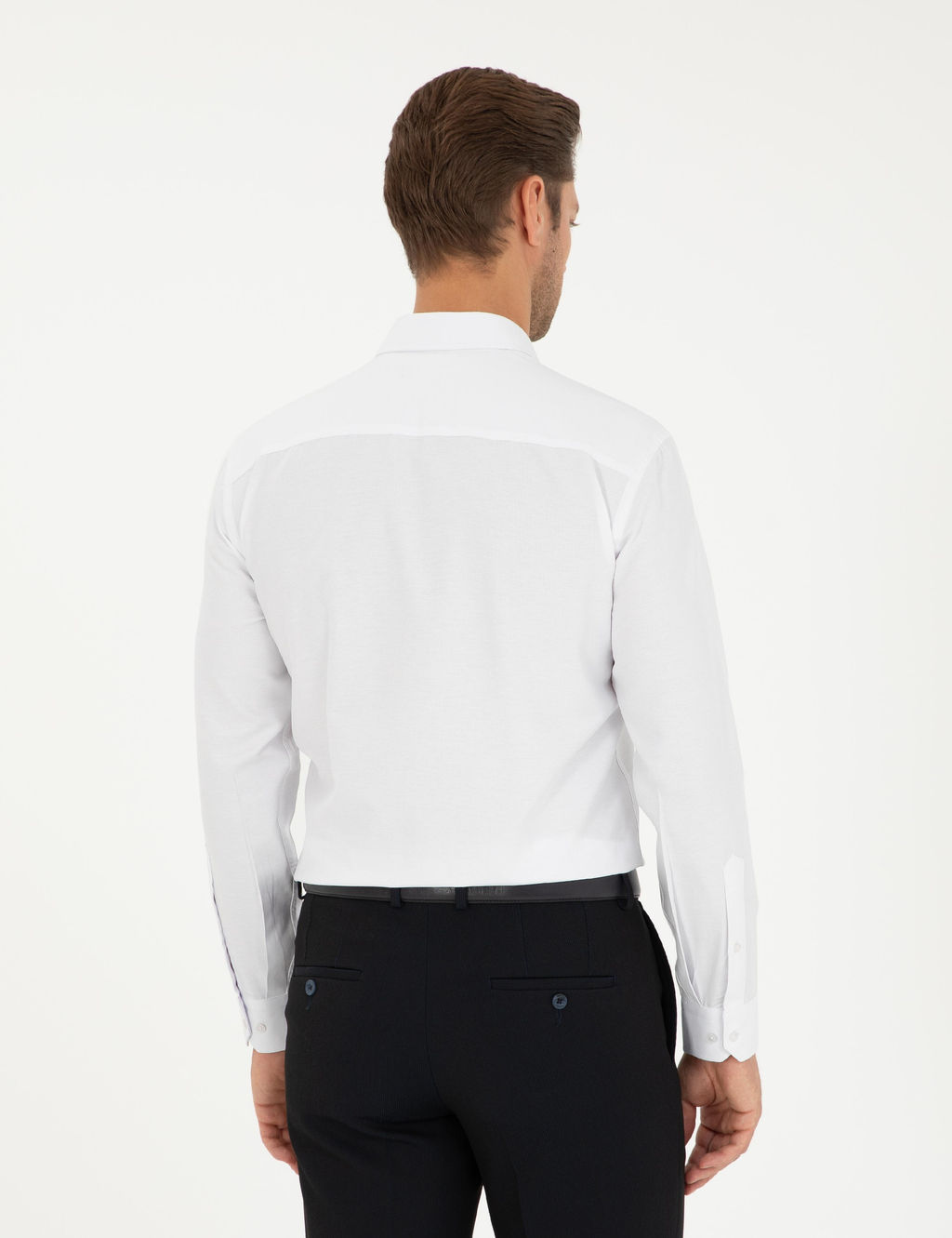 Beyaz Oxford Slim Fit Uzun Kollu G_mlek