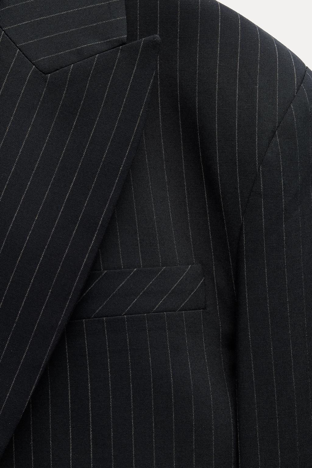 OVERSIZE PINSTRIPE CROPPED BLAZER - Zara фото 8