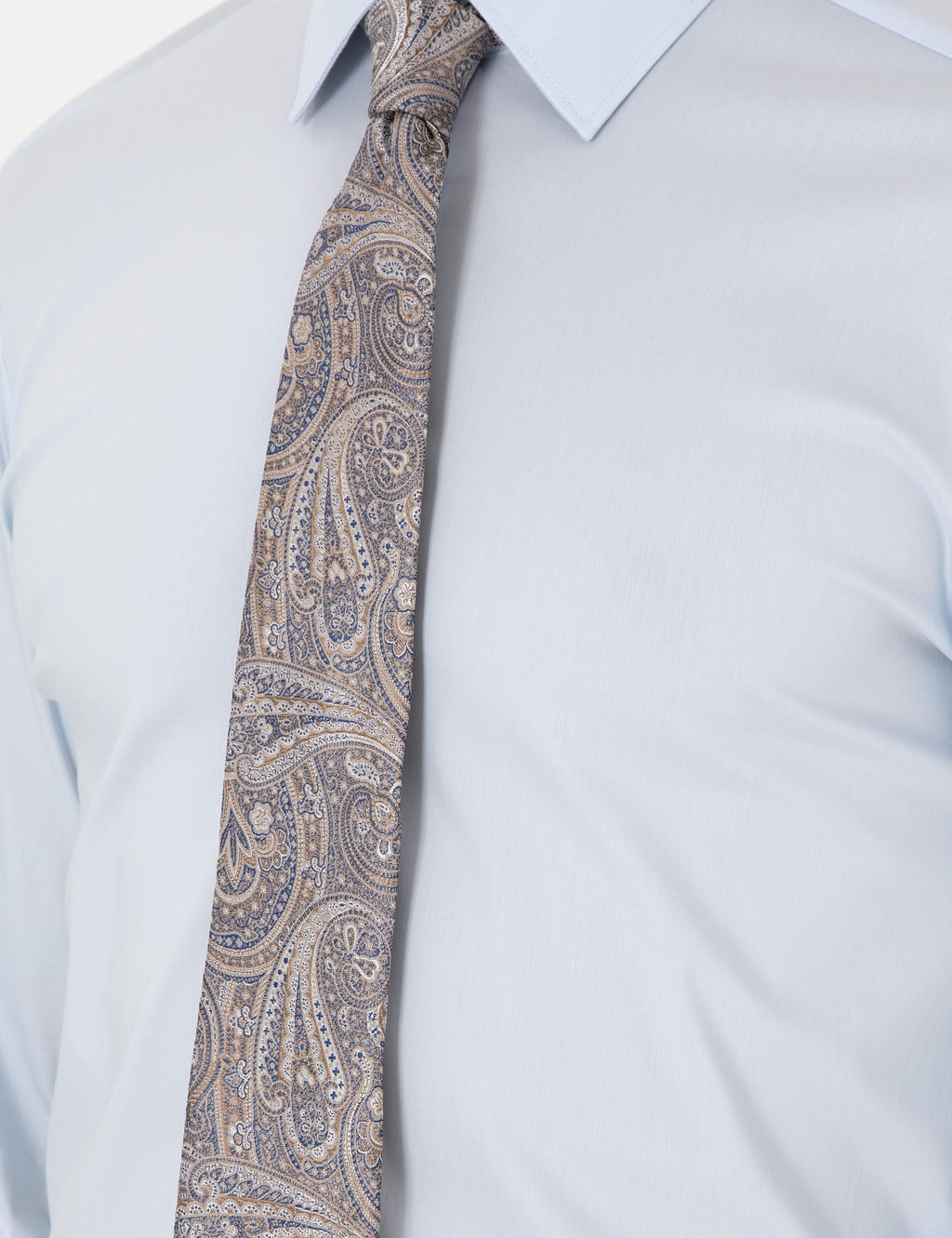 A__k Mavi Slim Fit Pamuk Kar___ml_ Klasik Yaka Basic G_mlek - Cacharel фото 7