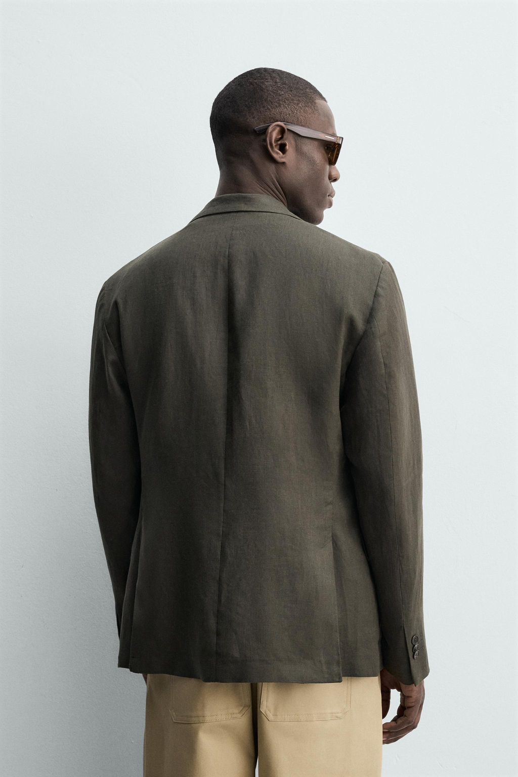 BLAZER CRUZADA 100% LINO / Khaki - Zara фото 3