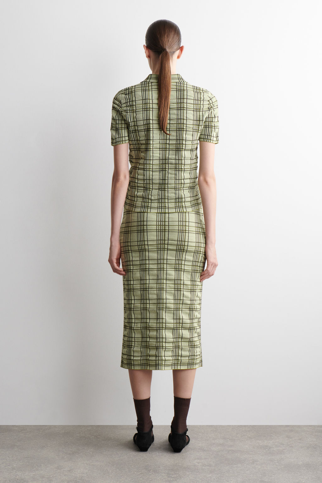 FALDA MIDI DE ALGOD?N JACQUARD A CUADROS - H&m фото 3
