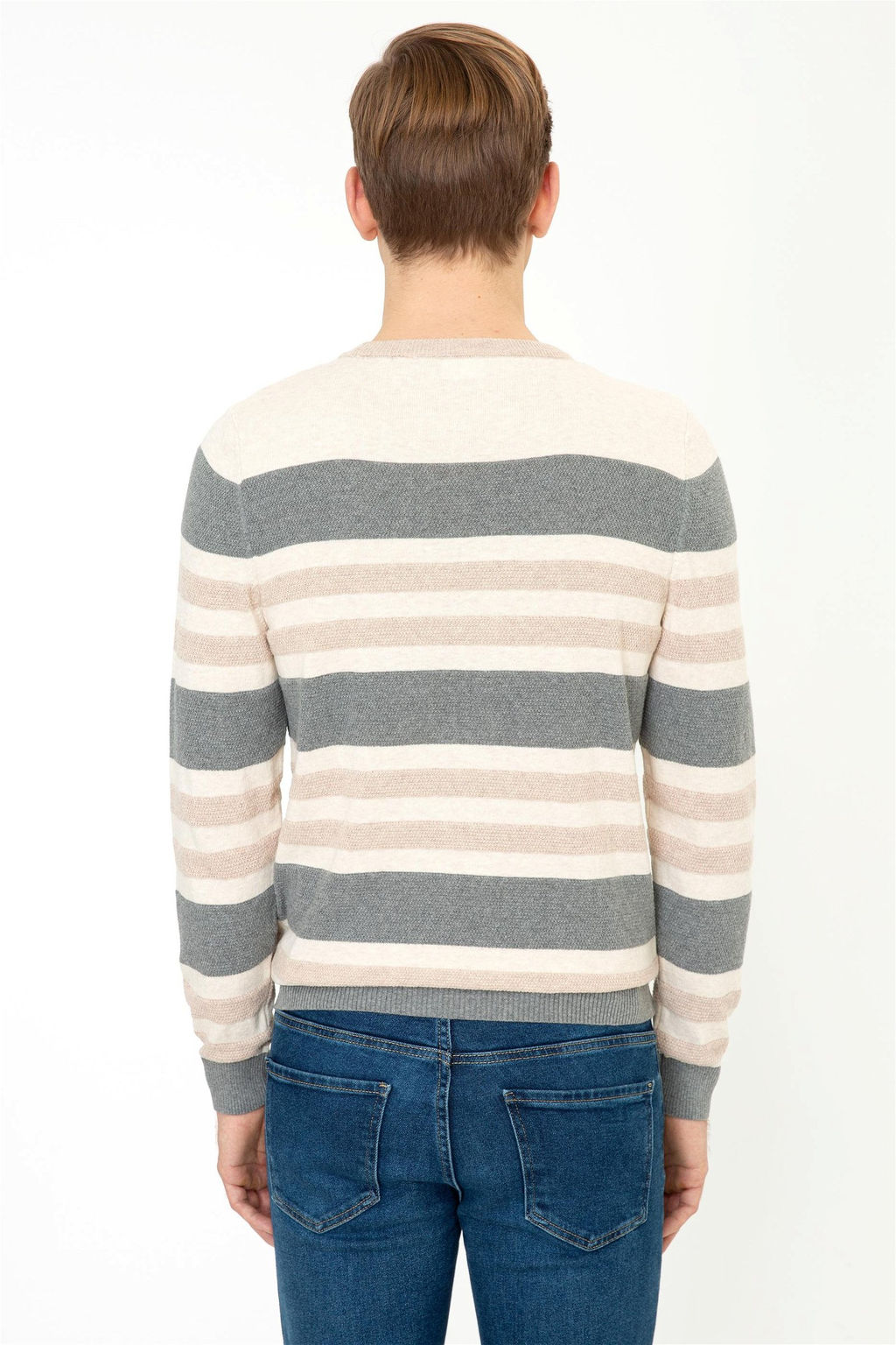 Мужской серый меланжевый свитер Неожиданная скидка в корзине - U.s. polo assn фото 4