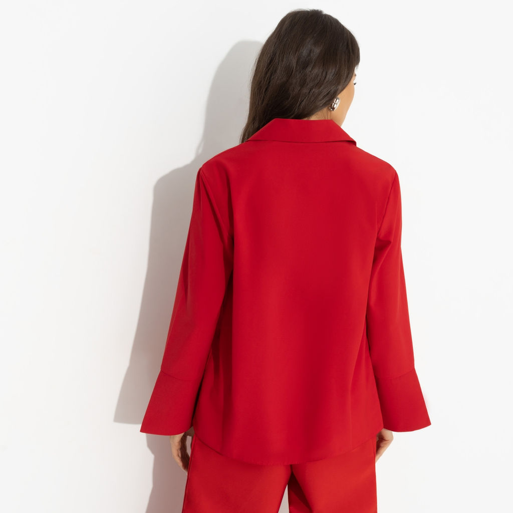Блуза с имитацией застёжки, Амбассадор стиля (red) - Charutti фото 5