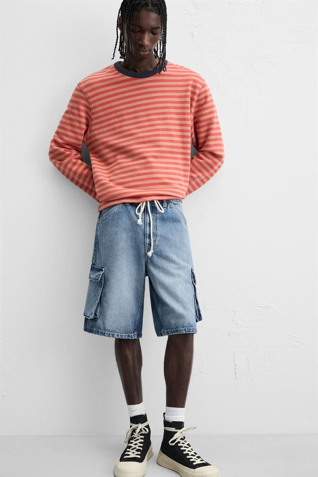 DENIM CARGO BERMUDA SHORTS - Zara фото 25
