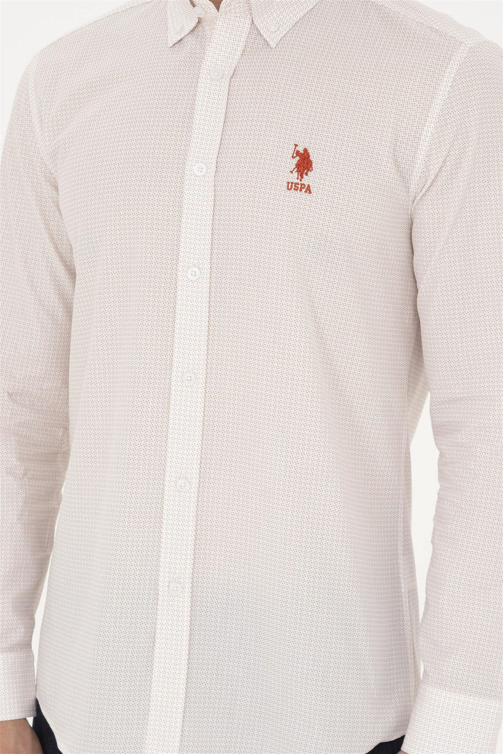 Мужская пудровая рубашка с длинным рукавом - U.s. polo assn фото 6