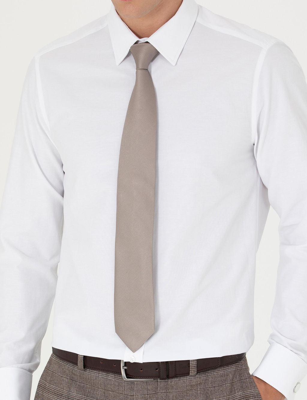 Beyaz Slim Fit Uzun Kollu Basic G_mlek