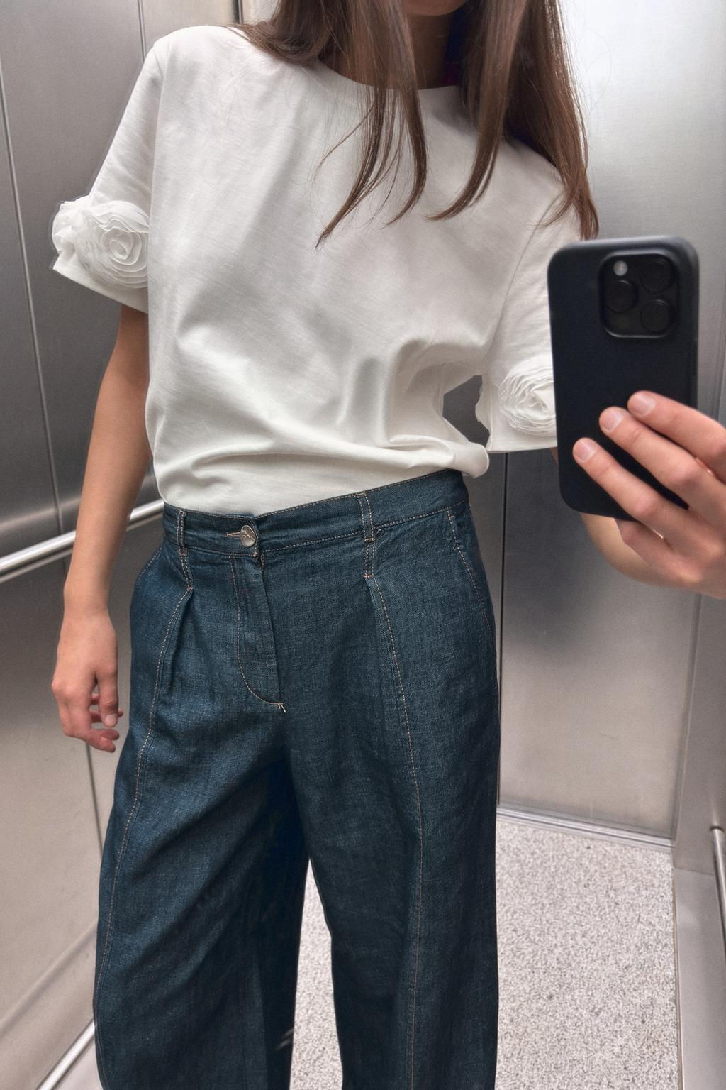 VOLUMINOUS FLORAL T-SHIRT - Zara фото 2