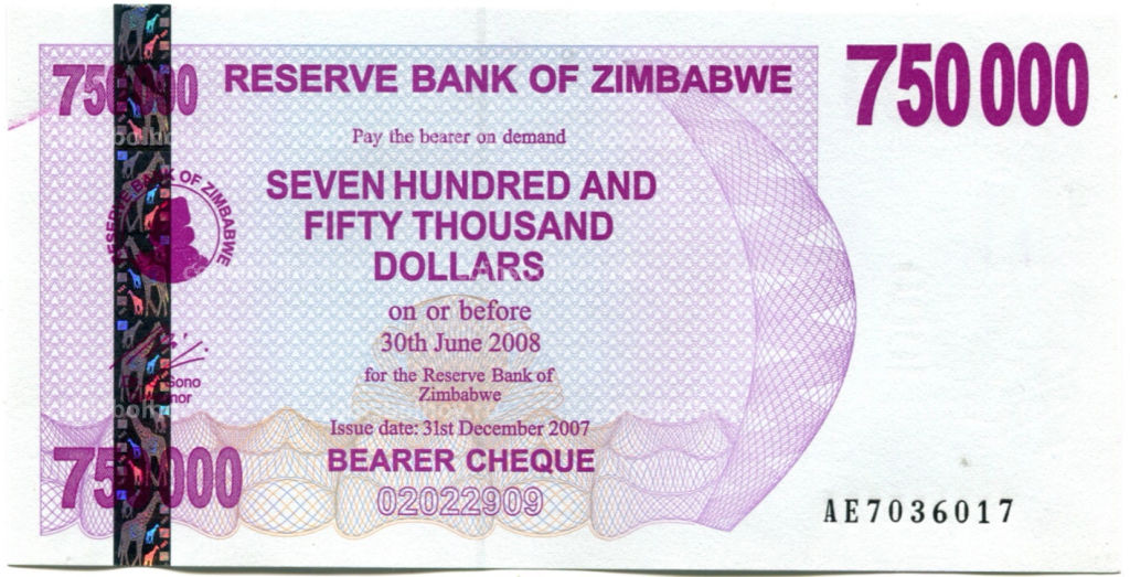 750000 долларов 2007 года Зимбабве