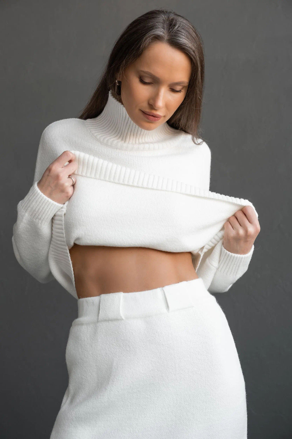 Вязаный костюм двойка КТв 821-1 Экрю - T.C.T фото 4