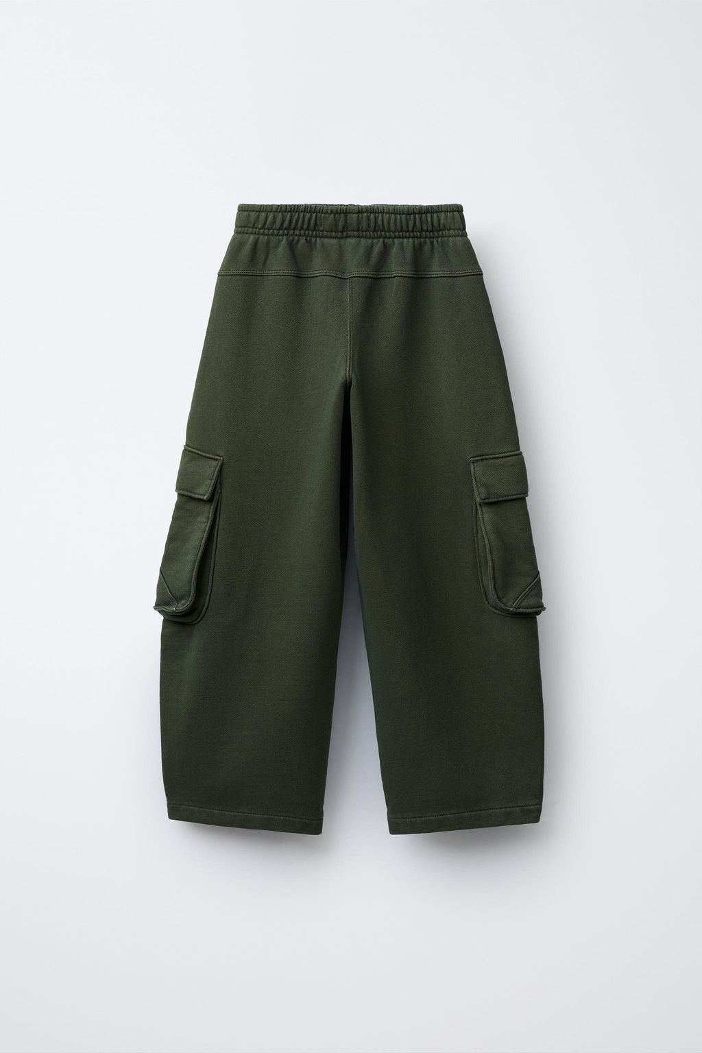 GARMENT-DYED WIDE-LEG CARGO FLEECE TROUSERS - Zara фото 3