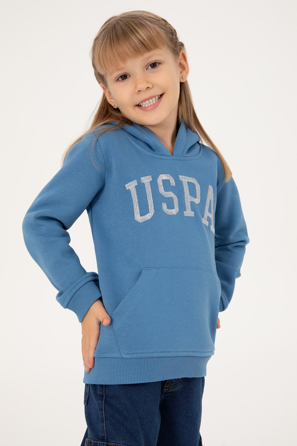 Темно-синий базовый свитшот для девочек - U.s. polo assn фото 2