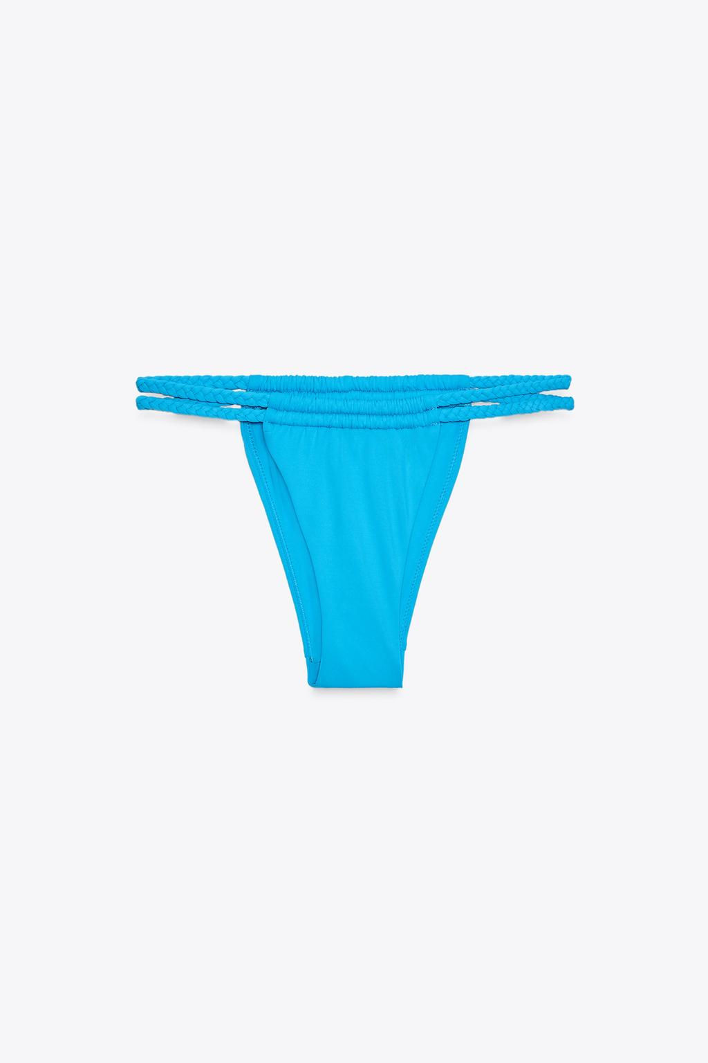 BRAIDED TIE-SIDE BIKINI BOTTOMS - Zara фото 3