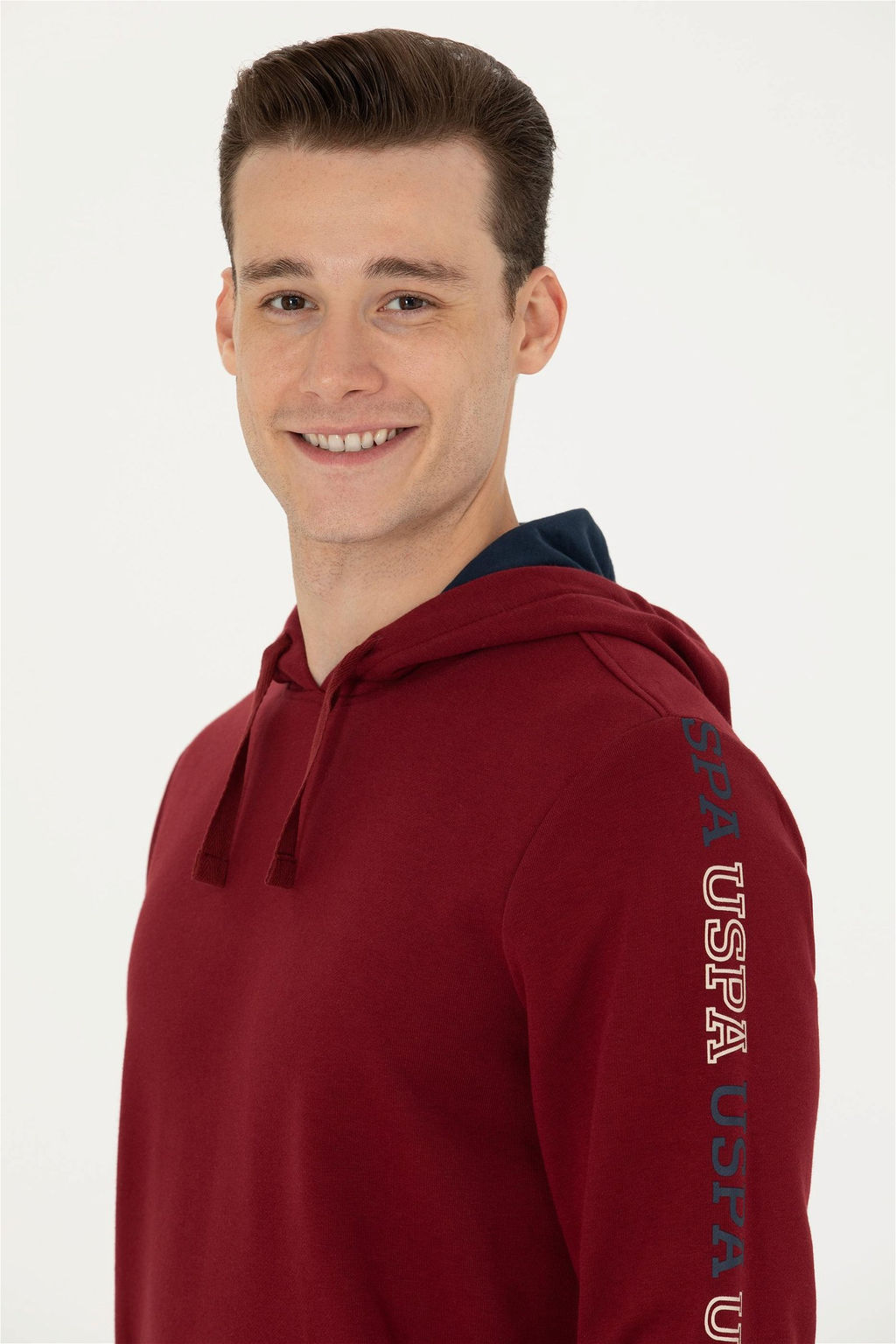 U. S. Polo Assn Мужская бордовая красная толстовка с капюшоном - U.s. polo assn фото 2