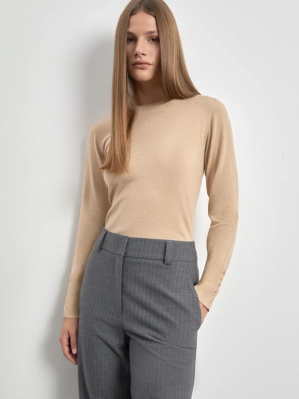 EMKA // Нежный джемпер из трикотажа с шелком  фото 2