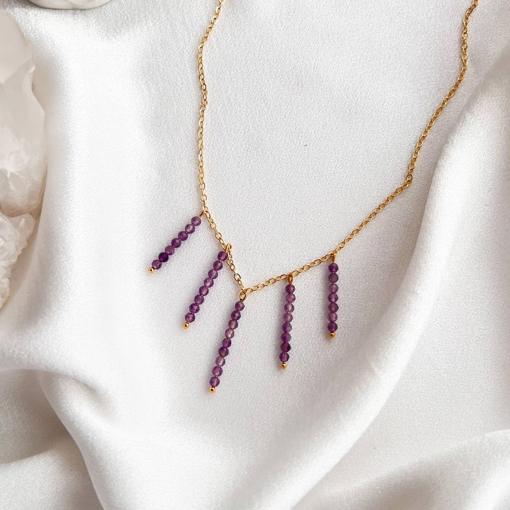 Колье на цепочке из Аметиста 45 см +