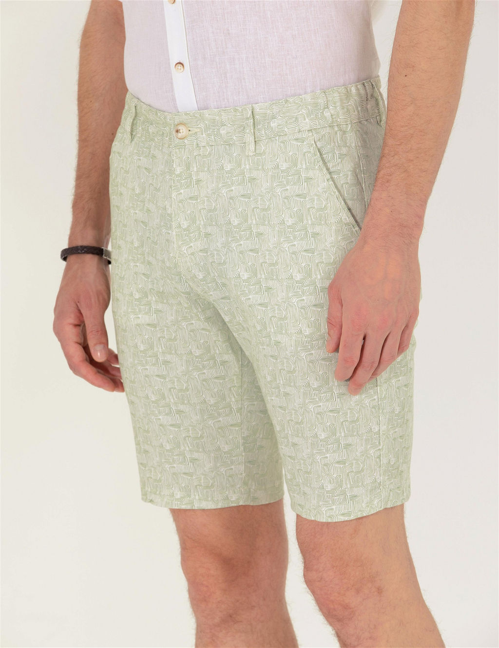 Haki Slim Fit Bermuda _ort