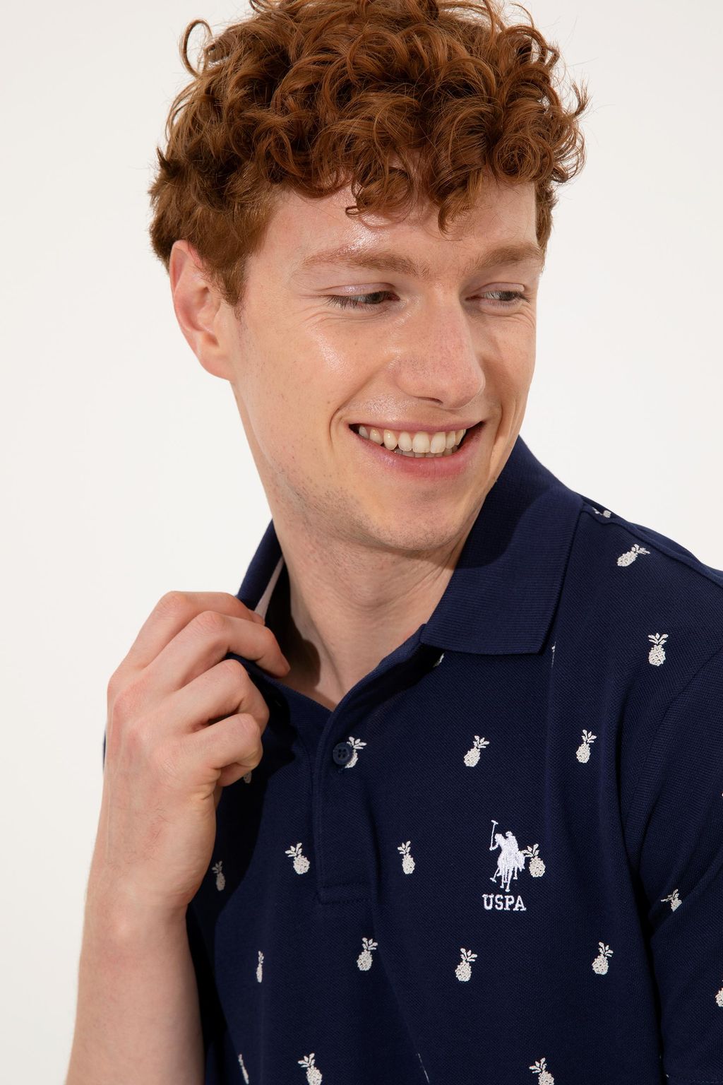 U. S. Polo Assn Мужская темно-синяя футболка с воротником-поло - U.s. polo assn фото 2