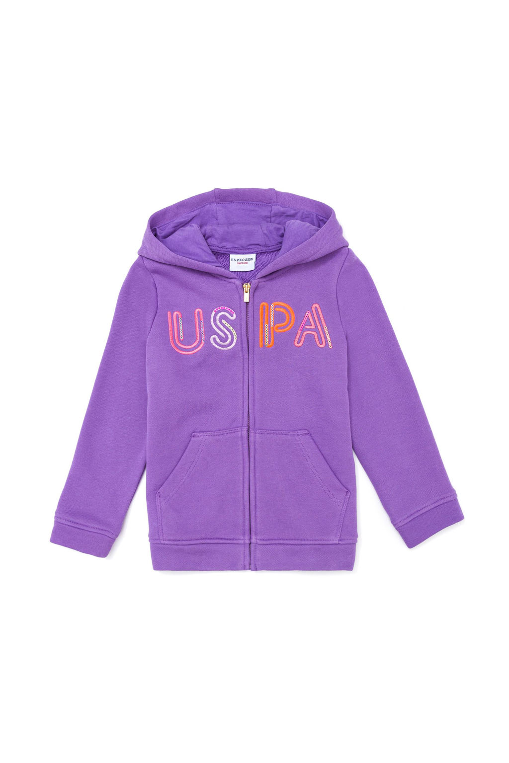 Детская сиреневая базовая толстовка с капюшоном Неожиданная скидка в корзине - U.s. polo assn фото 2