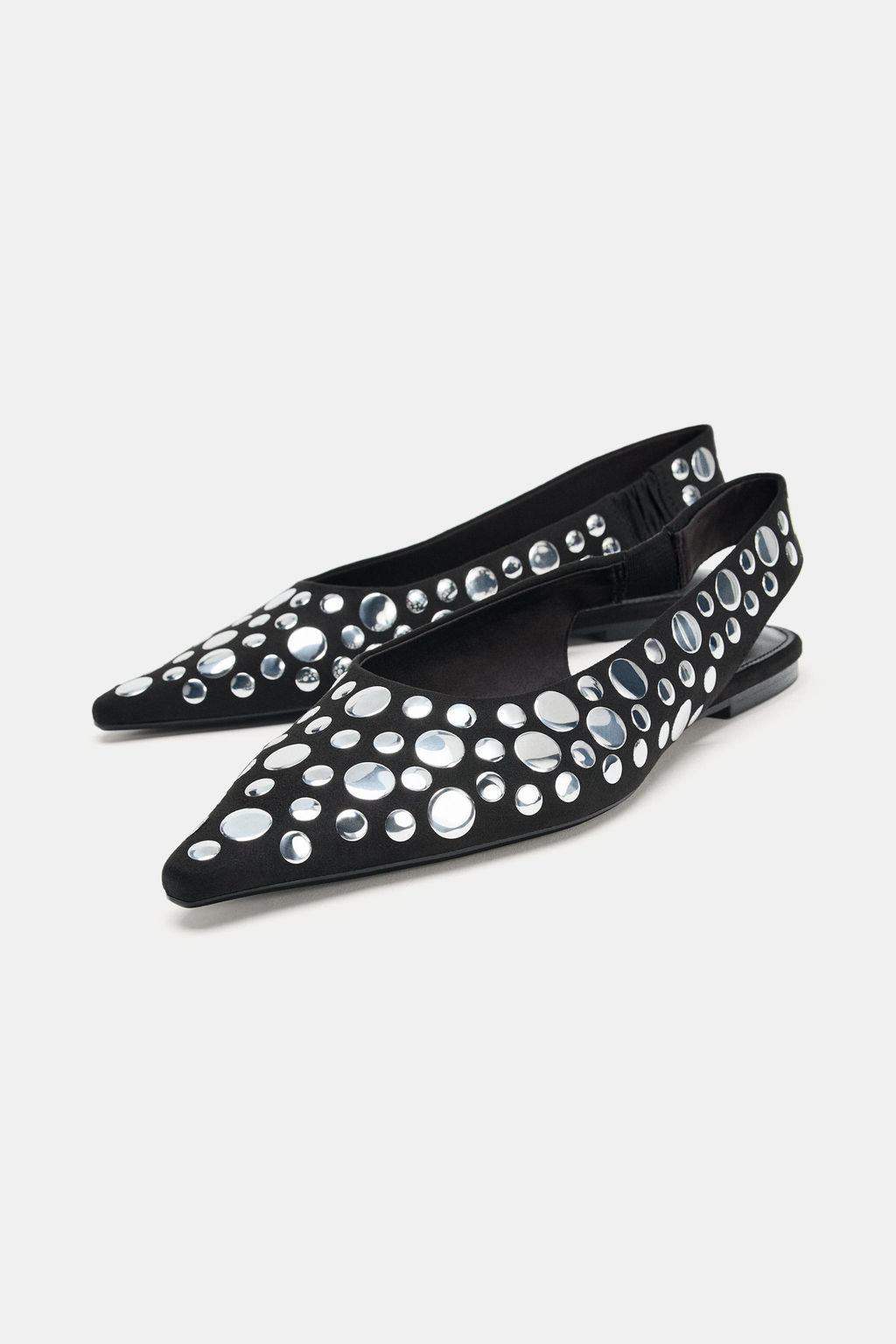 STUDDED SLINGBACK BALLET FLATS - Zara фото 8