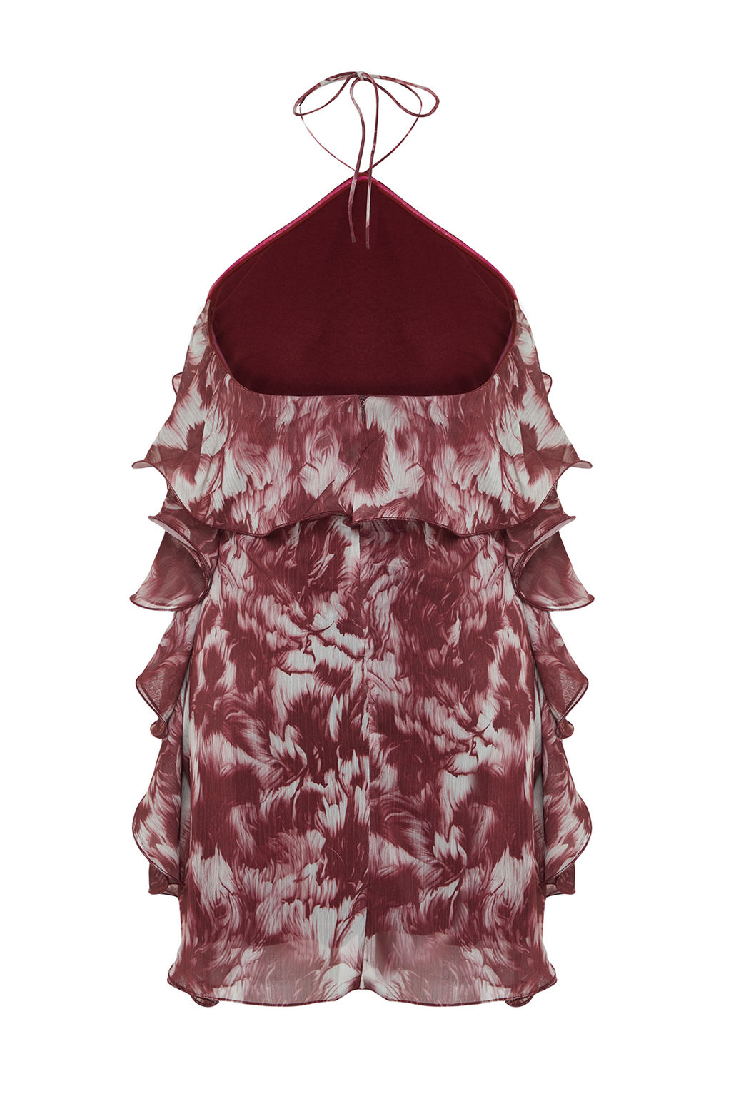 Limited Edition Cok Renkli A-Kesim Dokuma Sifon K?sa Abiye Gece Mezuniyet Elbisesi TPRSS24EL00125 - Trendyolmilla фото 7