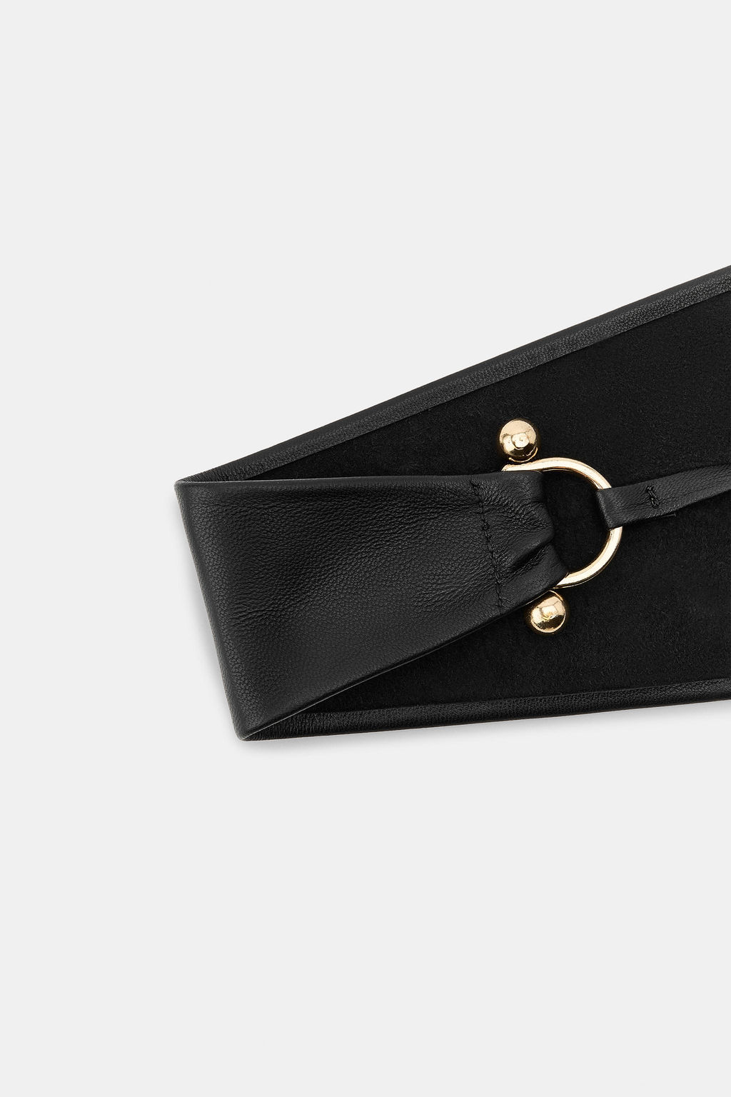 LEATHER OBI BELT WITH METAL BUCKLE - Zara фото 4