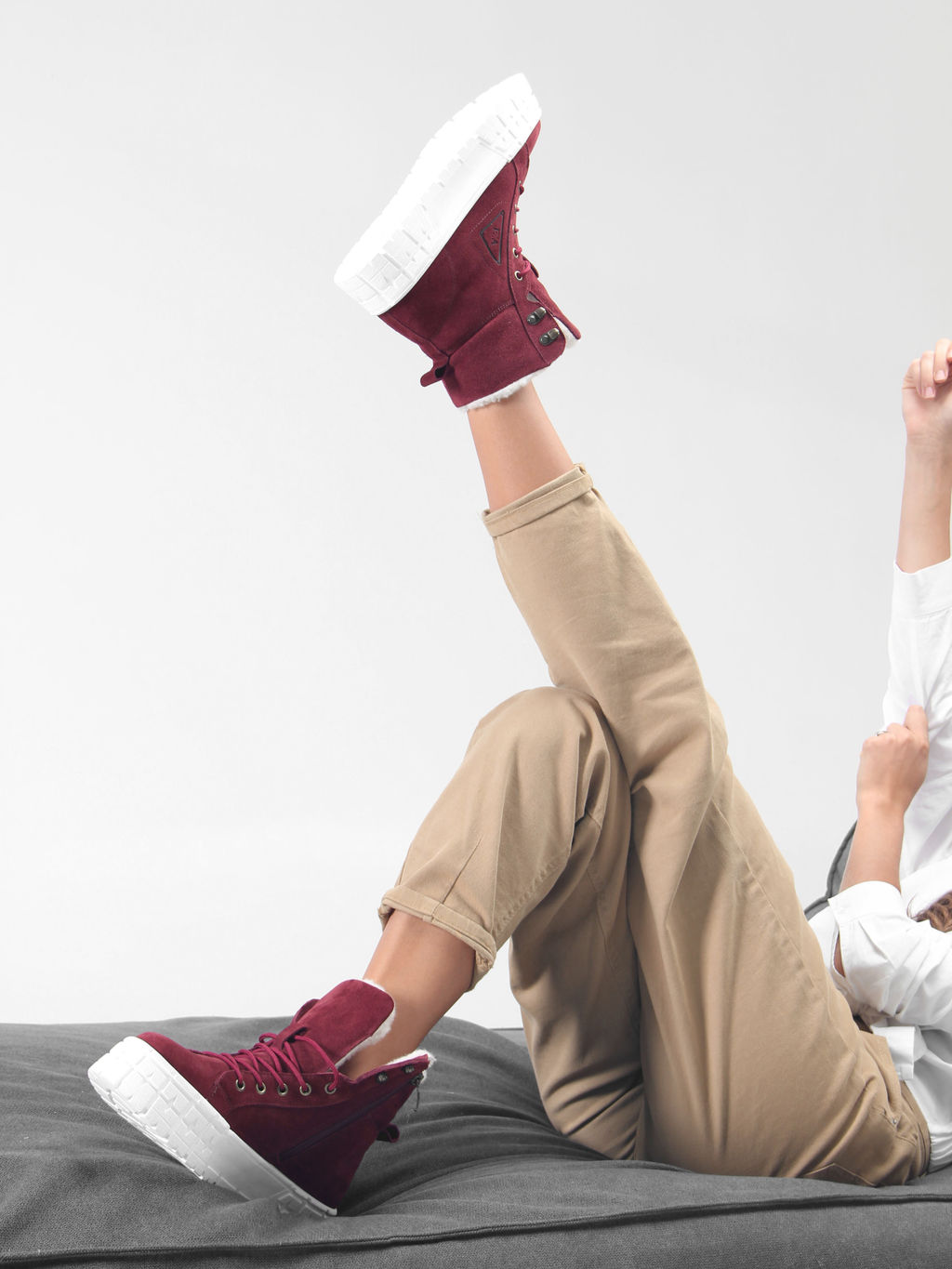 Ботинки 216.212131w. бордо замша/Шерсть