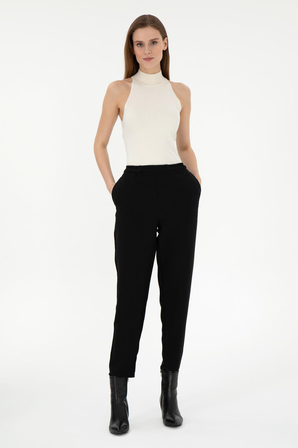 Женские черные брюки из плотной ткани Неожиданная скидка в корзине - U.s. polo assn фото 3