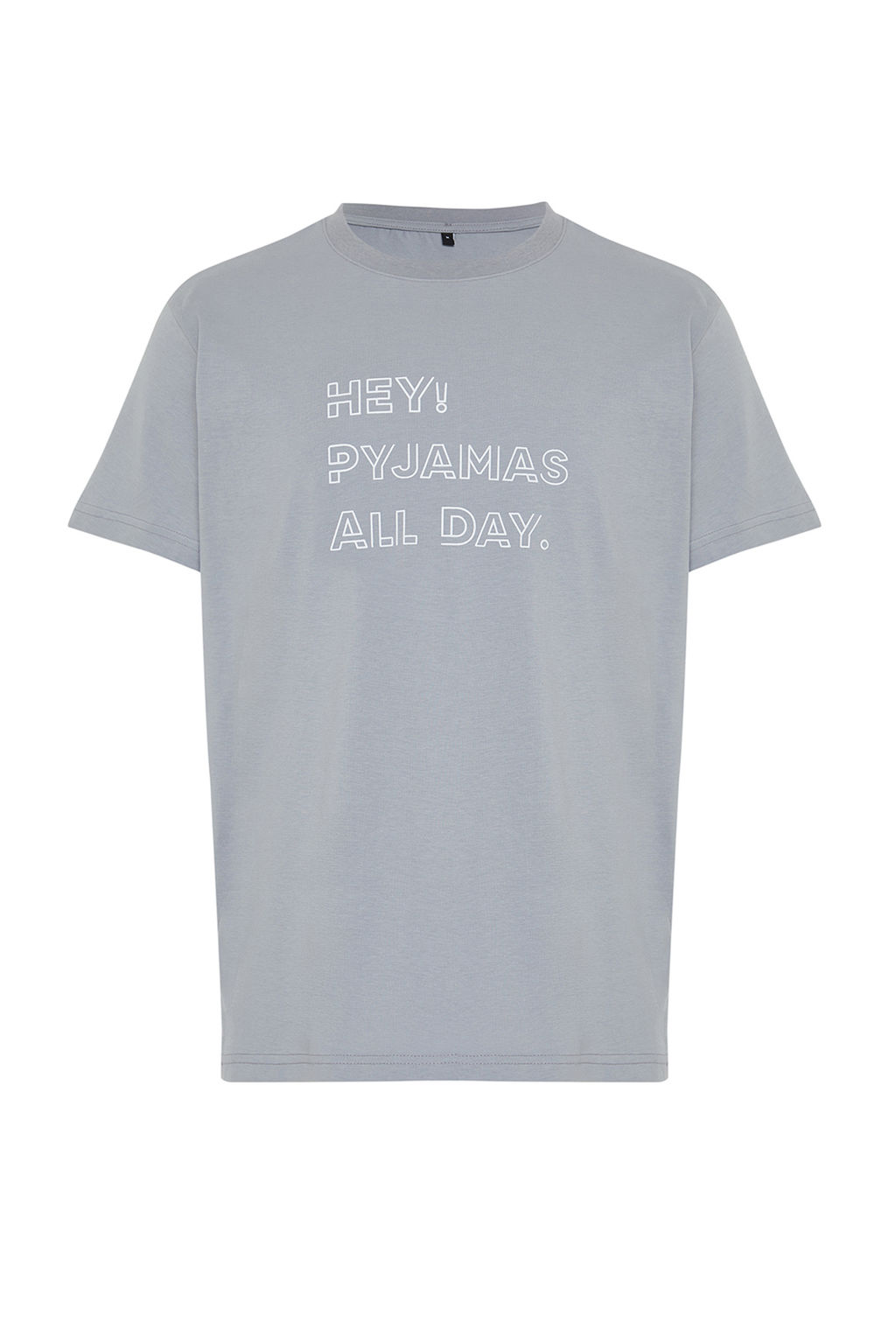 TRENDYOL MAN Gri Regular Fit Bask?l? Orme Sortlu Pijama Tak?m? TMNSS23PT00000 - Trendyolmilla фото 5