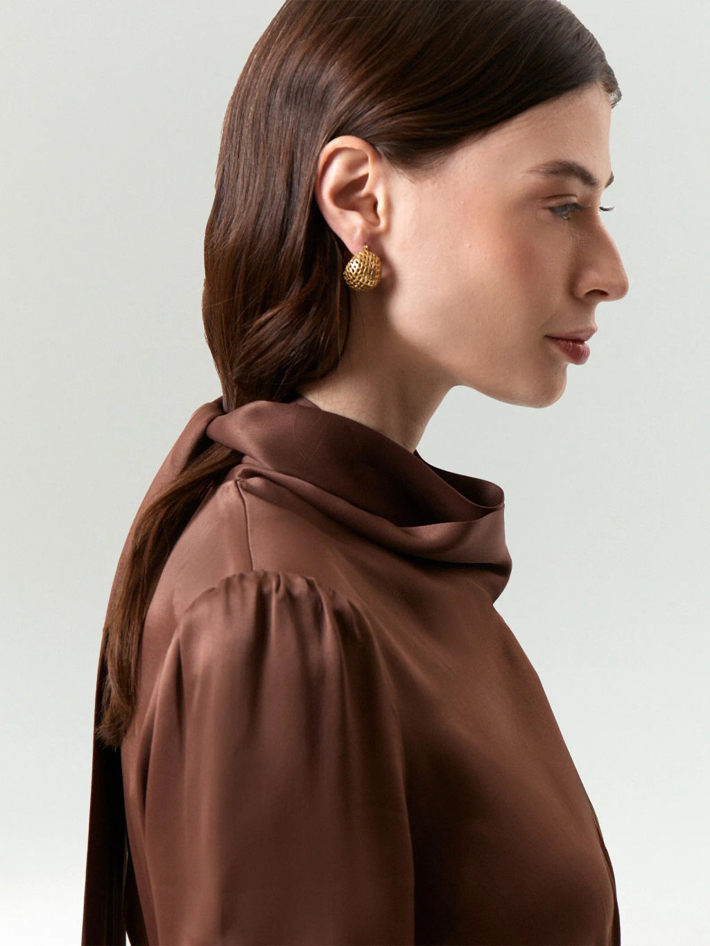 Платье миди с воротником-бантом из 100% вискозы, PL1652/und