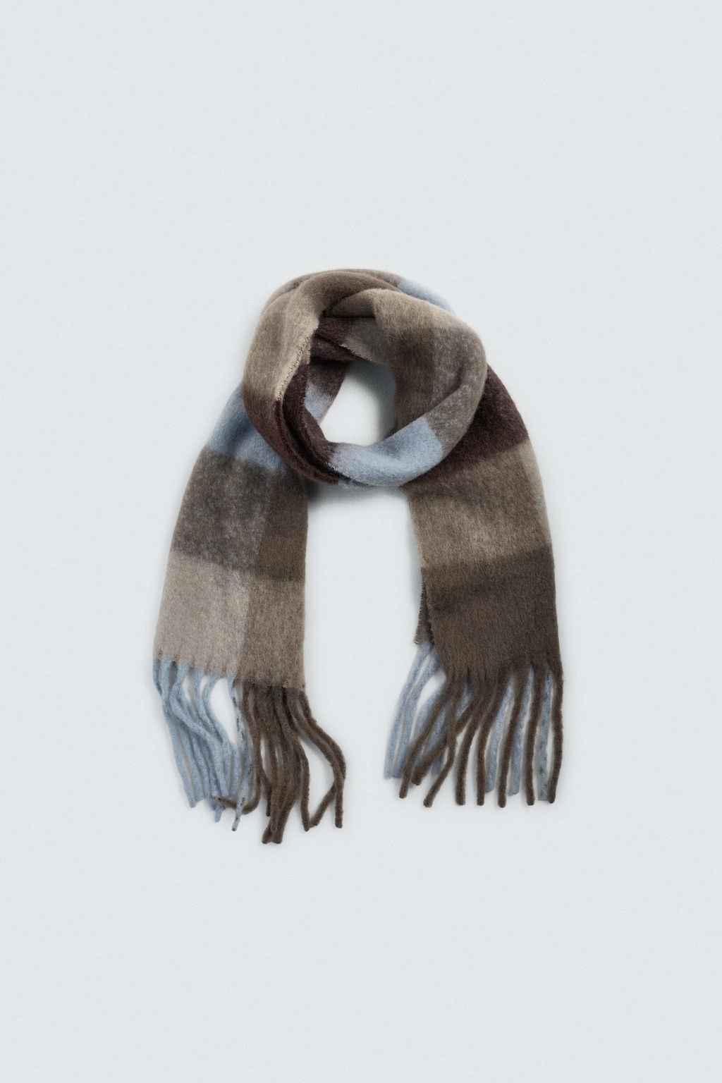 CHECK SCARF WITH FRINGING - Zara фото 3