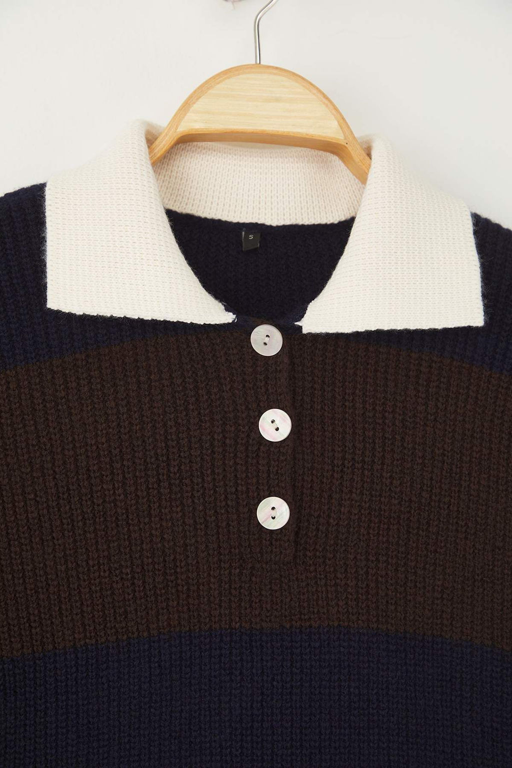 Lacivert Yumusak Dokulu Polo Yaka Triko Kazak TWOAW26KZ00038 - Trendyolmilla фото 6