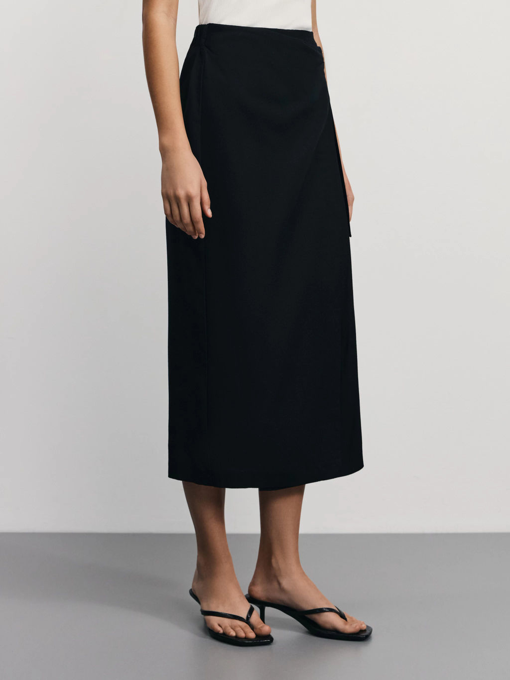 Юбка миди на запах изо льна / Zarina  фото 4