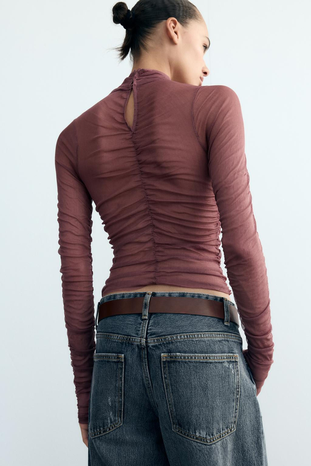 100% SILK DRAPED TOP - Zara фото 5