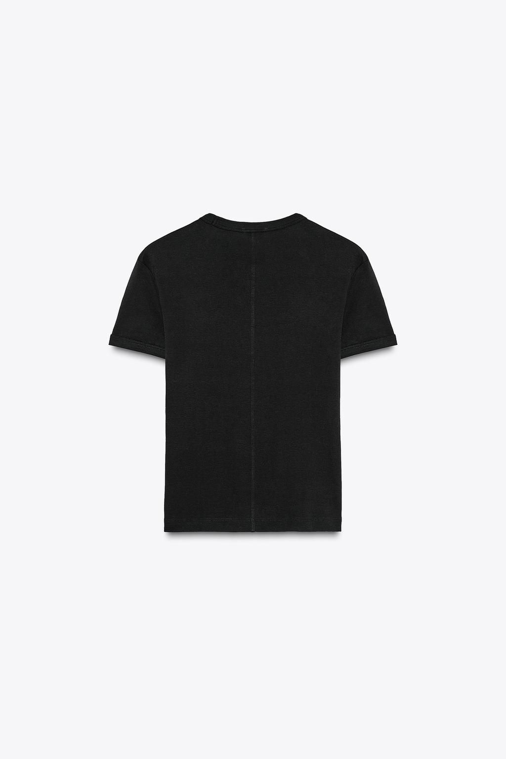 T-SHIRT WITH BACK SEAM - Zara фото 30