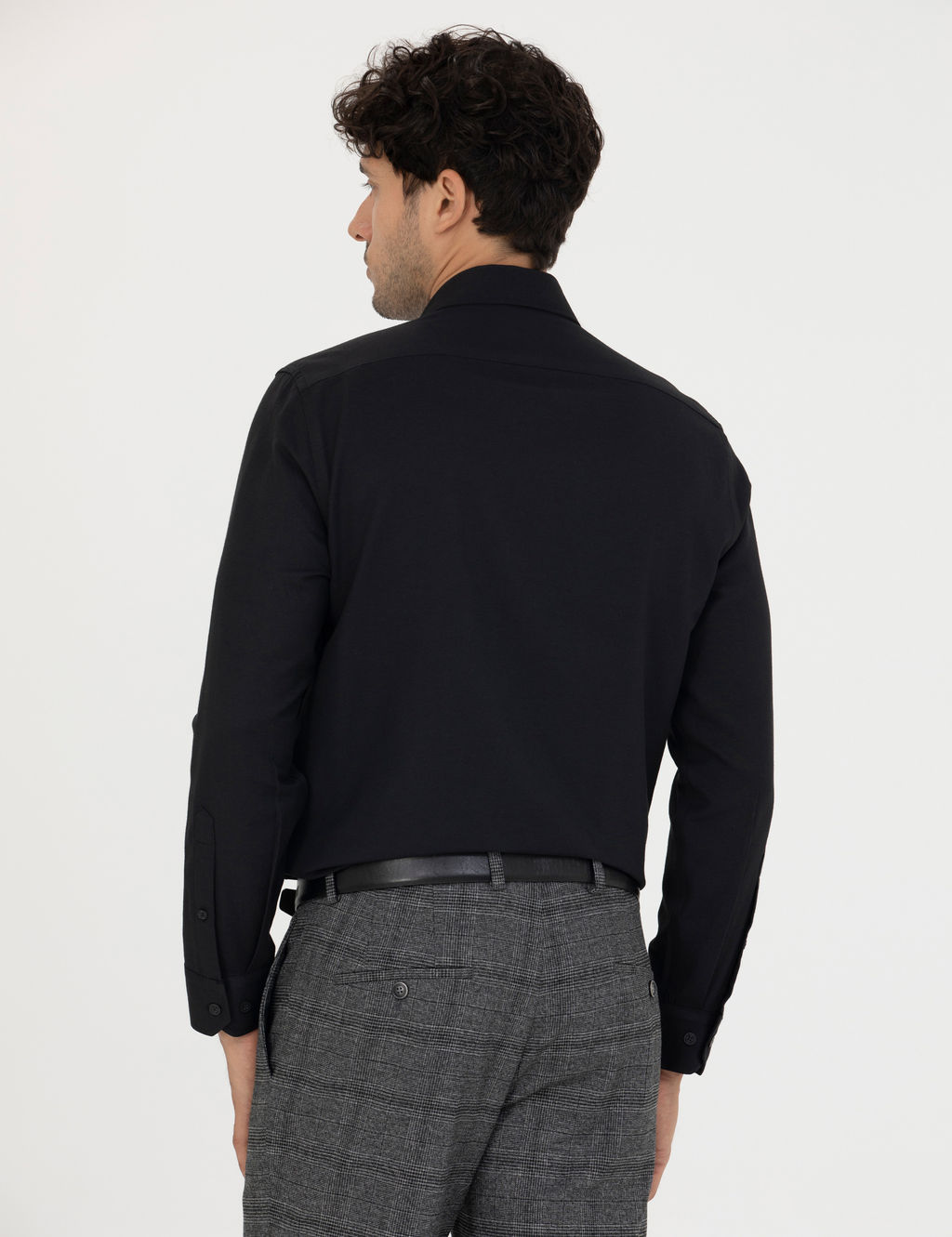 Siyah Slim Fit Uzun Kollu G_mlek