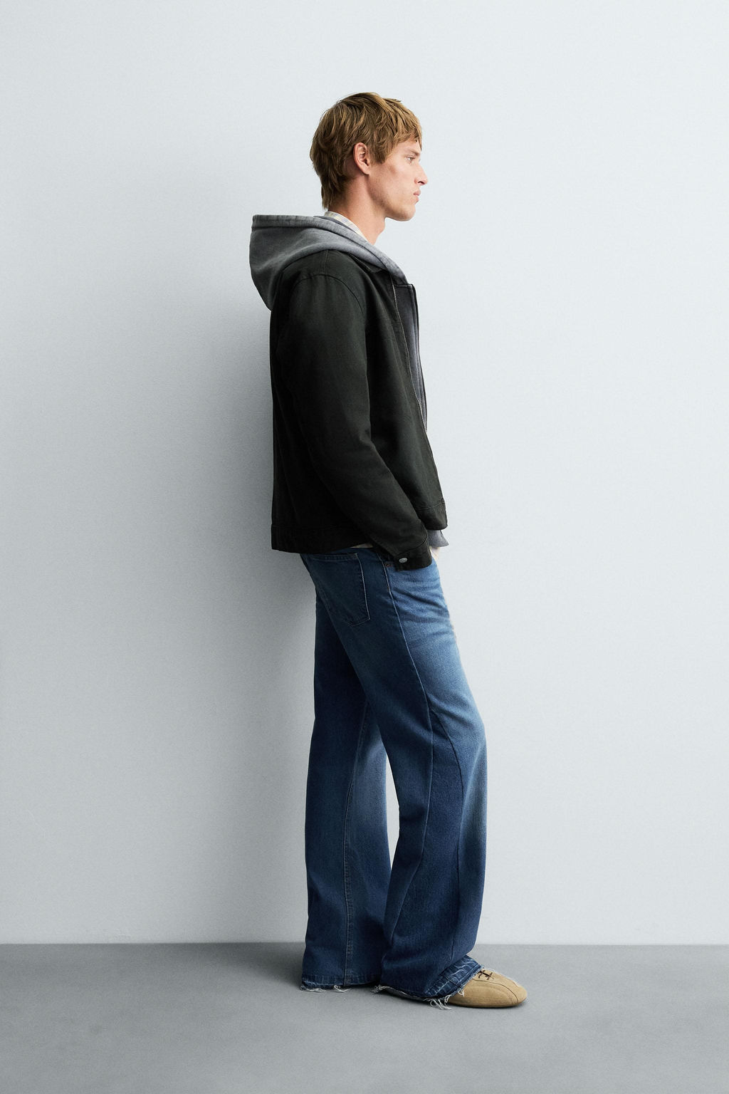 DENIM ZIP-UP OVERSHIRT