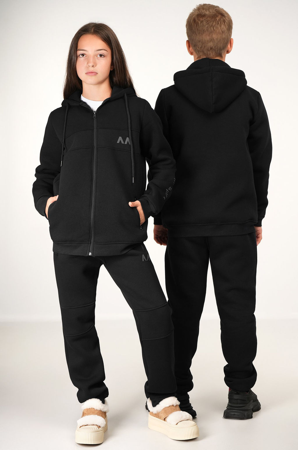 Теплый детский костюм из футера трехнитки с начесом Happyfox