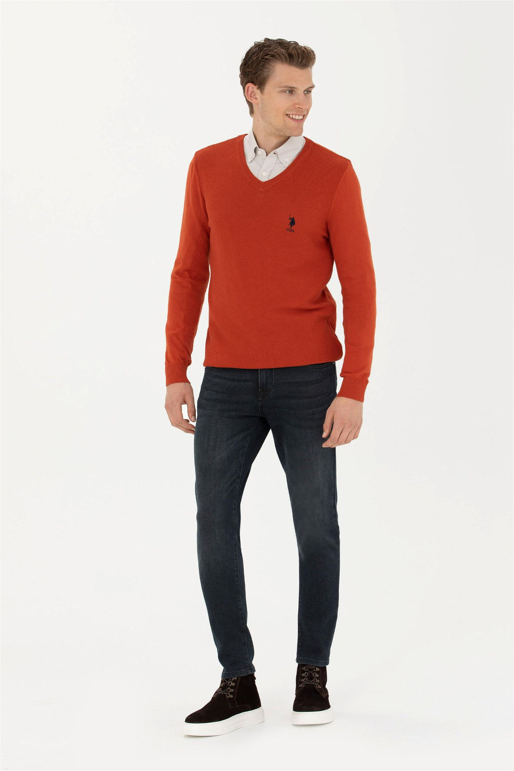 Мужской базовый свитер с плиткой Неожиданная скидка в корзине - U.s. polo assn фото 4