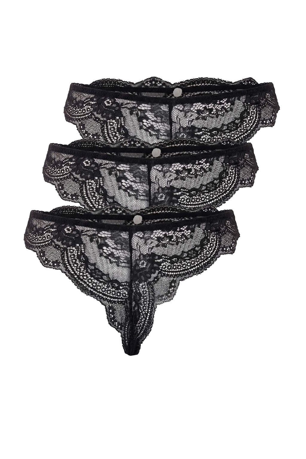 Siyah 3lu Dantel Tanga Kulot THMSS26KU00001
