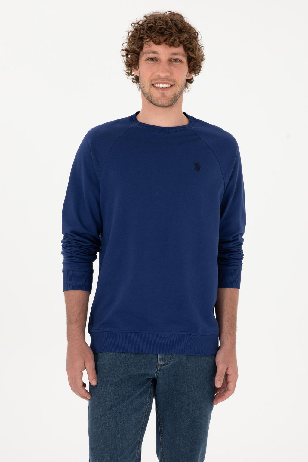 Erkek _ndigo Basic Sweatshirt Sepette S_rpriz _ndirim - U.s. polo assn фото 3