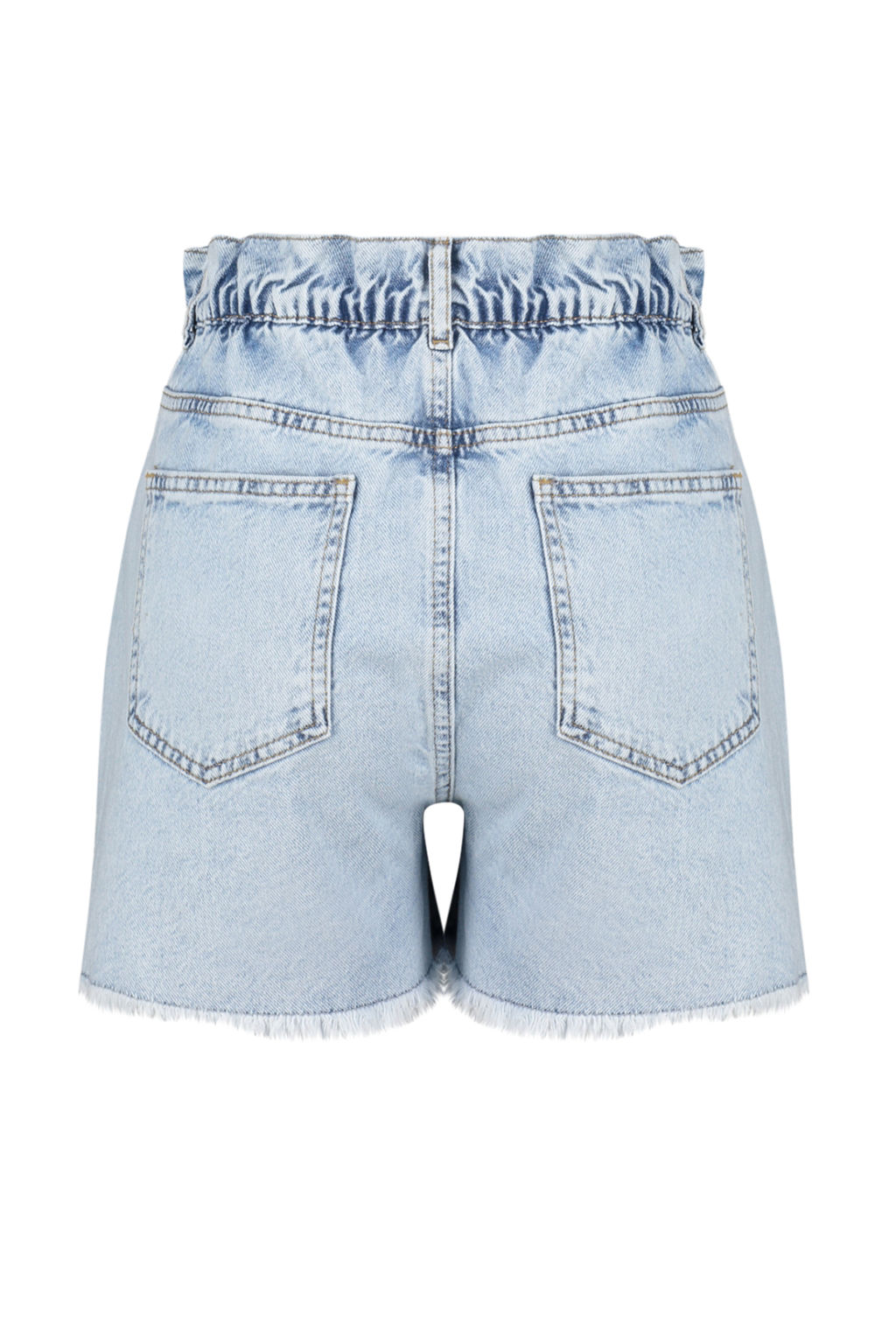Ac?k Mavi Beli Lastikli Denim Sort TWOSS24SR00057 - Trendyolmilla фото 8