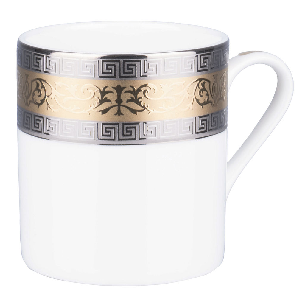 41480 GIPFEL Кофейная пара HERMES (чашка 90 мл, блюдце 13 см). Материал: костяной фарфор. Цвет: белый с золотым.  фото 3